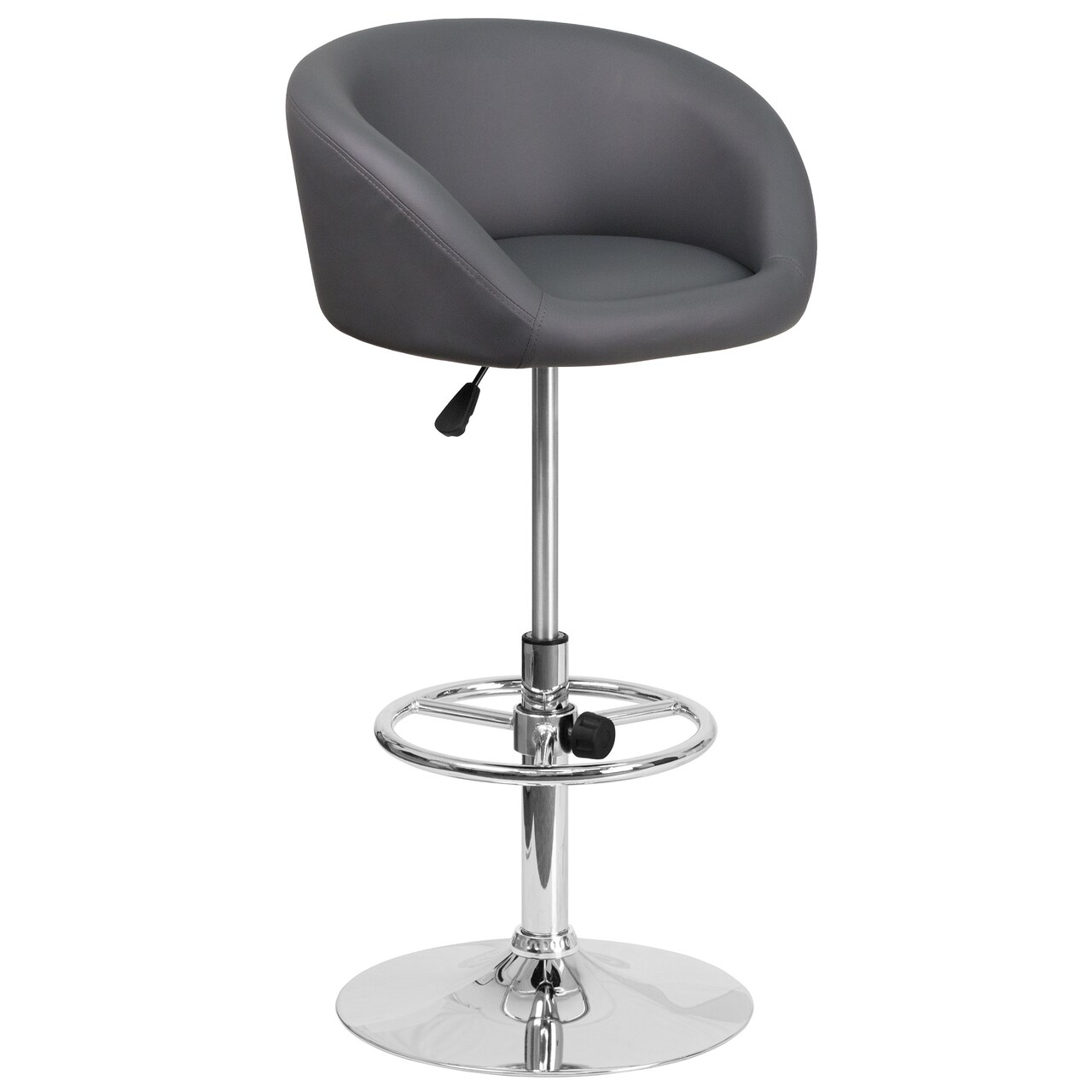 Flash Furniture 41&#x22; Gray Adjustable Height Barstool with Barrel Back